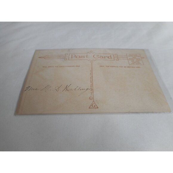 Vintage  Christmas Postcard unposted written Family Child Fireplace Gibson Art C - Picture 2 of 2